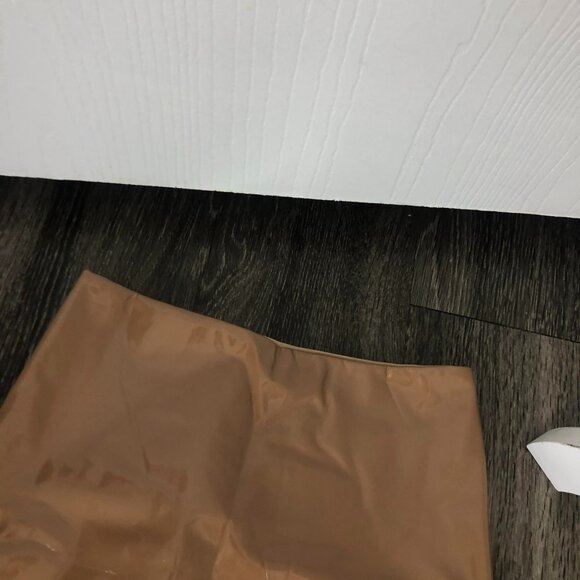 Commando Nude Beige Faux Leather Midi Skirt Sz S - Picture 7 of 9